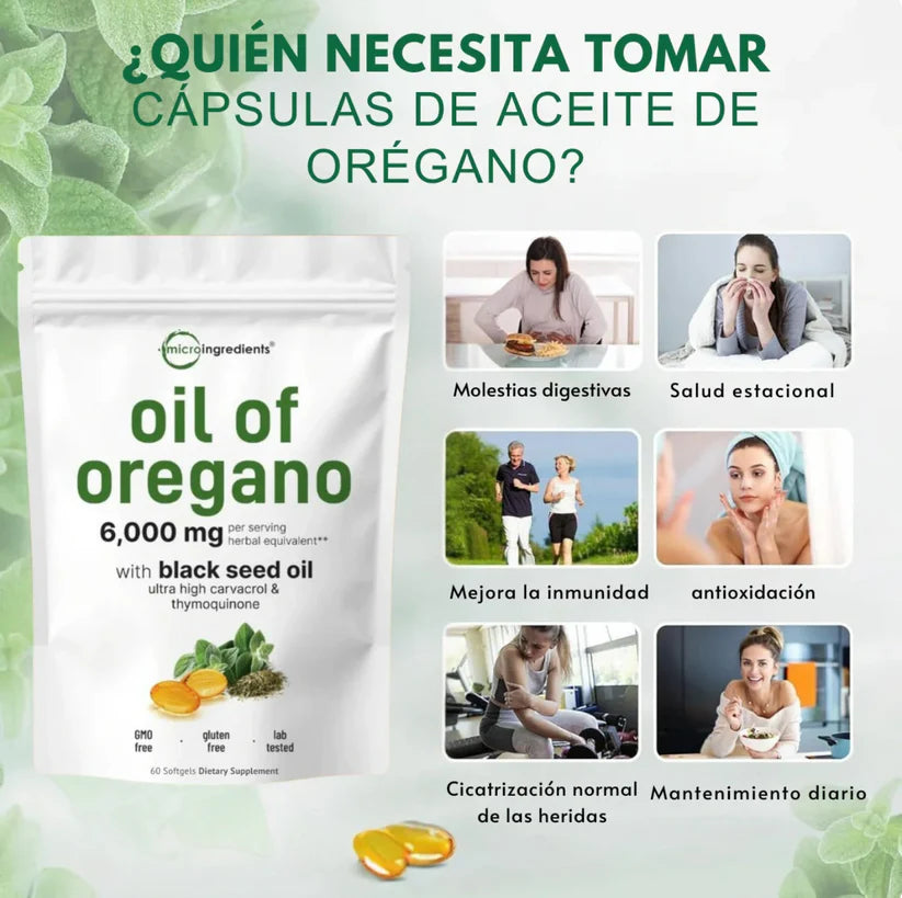 🌿 Aceite de Orégano con Aceite de Semilla Negra