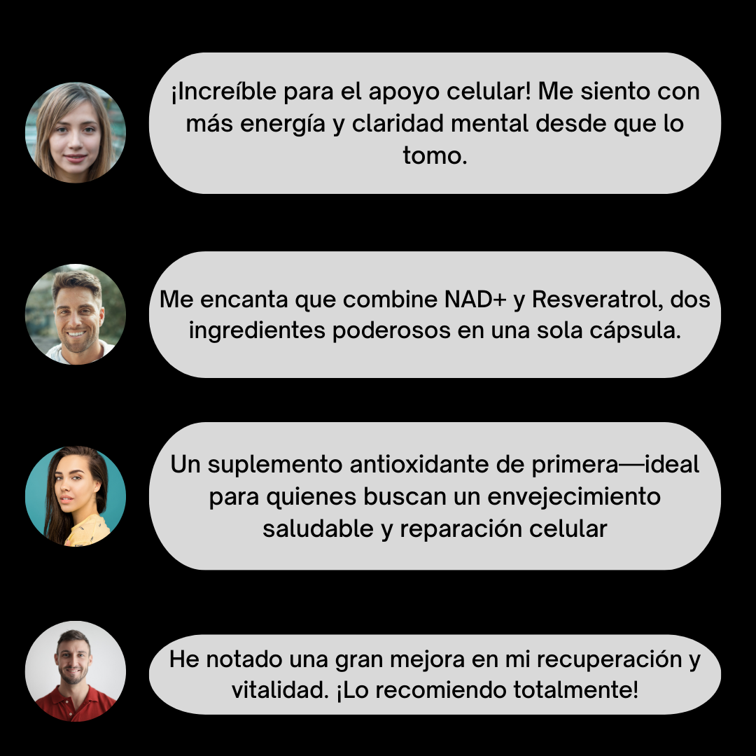 ResveraNad+™ – El secreto antiedad ✨: NAD+ 💊 y Resveratrol en una sola fórmula 💥